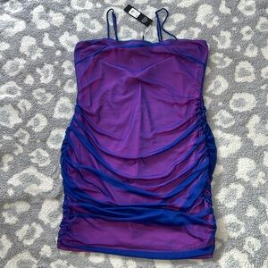 Fashion Nova Double Life Mesh Mini Dress